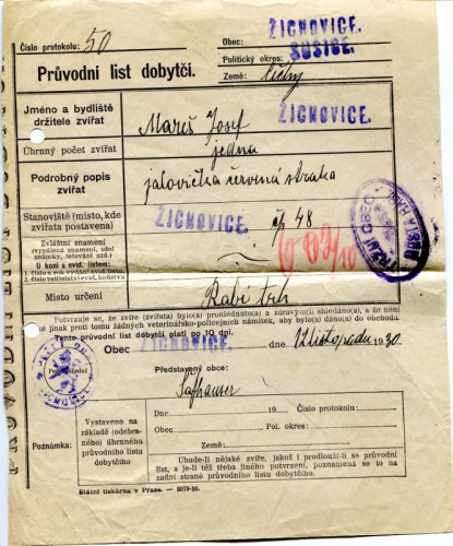 zichovice zivot v obci doklad